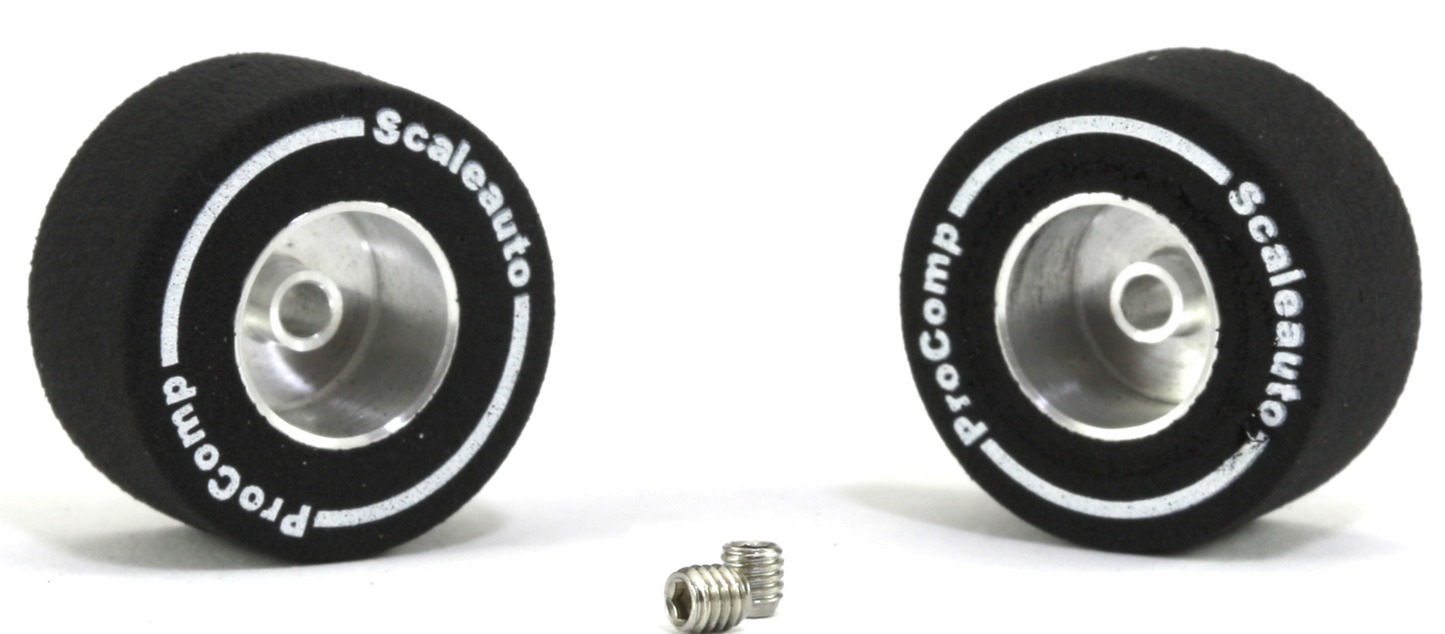 Scaleauto SC-2023 - ProComp Sponge Tires 20.8 x 11mm + Aluminum Wheels 11mm OD - for 3/32" axles