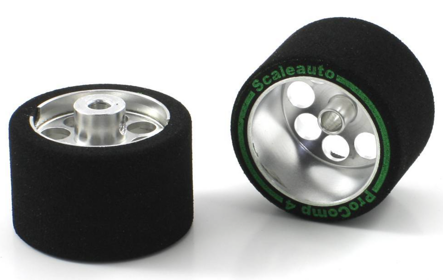 Scaleauto SC-2537P - ProComp4 Sponge Tires 24.5 x 16mm + Aluminum Wheels 19mm OD - for 3mm axles