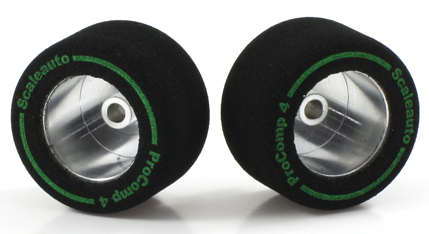 Scaleauto SC-2539BRM - ProComp4 Sponge Tires 26.75 x 14mm + Aluminum Wheels 17mm OD - for 3mm axles