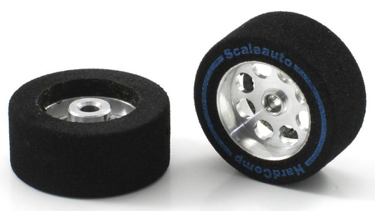Scaleauto SC-2711P - HardComp Sponge Tires 25.5 x 11mm + Aluminum Wheels 17mm OD - for 3mm axles