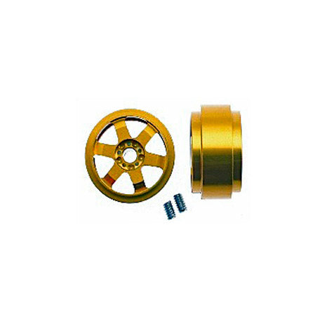 Scaleauto SC-4031E - Gold Anodized 'Profile' Six Spoke wheels, pair