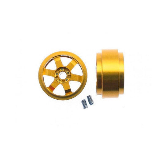 Scaleauto SC-4034E - Gold anodized 'Profile'  six spoke wheels, pair