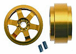 Scaleauto SC-4046E Gold anodized 'Profile'  six spoke wheels, pr (C)