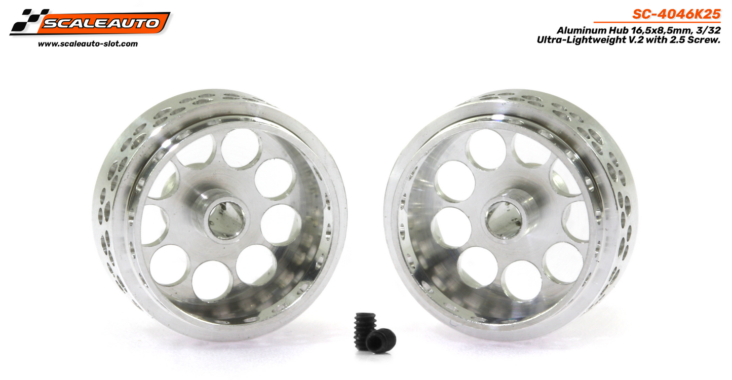 Scaleauto SC-4046K25 - Aluminum Wheels - 16.5 x 8.5mm - Ultra Lightweight