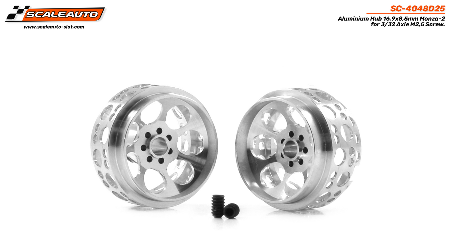 Scaleauto SC-4048D25 - Aluminum Wheels - 16.9 x 8.5mm - Monza 2