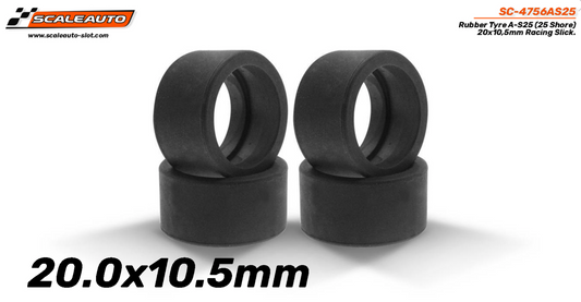 Scaleauto SC-4756AS25 - Racing Slicks - 20.0 x 10.5mm - Shore 25 - pack of 4