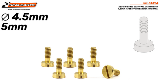 Scaleauto SC-5139A - Special Brass Screws for Body Suspension - M2.2 x 5mm - pack of 6