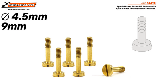Scaleauto SC-5139E - Special Brass Screws for Body Suspension - M2.2 x 9mm - pack of 6