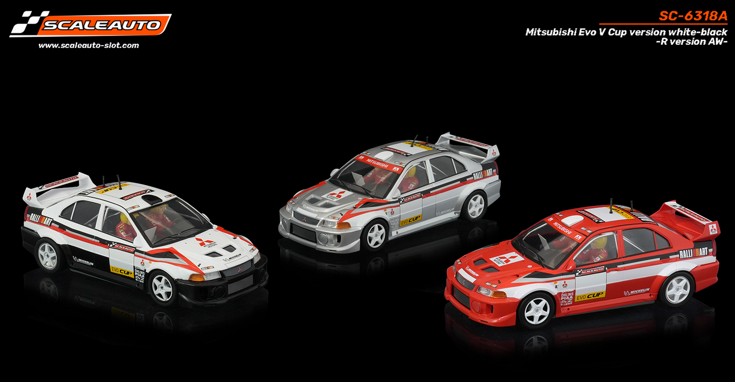 Scaleauto SC-6318A - PRE-ORDER NOW!!! - Mitsubishi Lancer EVO V  - Cup Version - White - R4WD Series