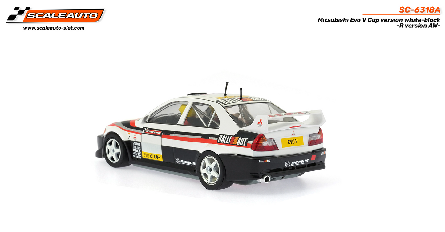 Scaleauto SC-6318A - PRE-ORDER NOW!!! - Mitsubishi Lancer EVO V  - Cup Version - White - R4WD Series