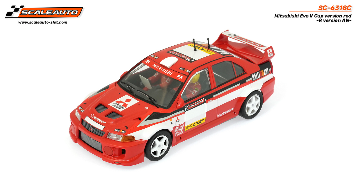 Scaleauto SC-6318C - Mitsubishi Lancer EVO V  - Cup Version - Red - R4WD Series