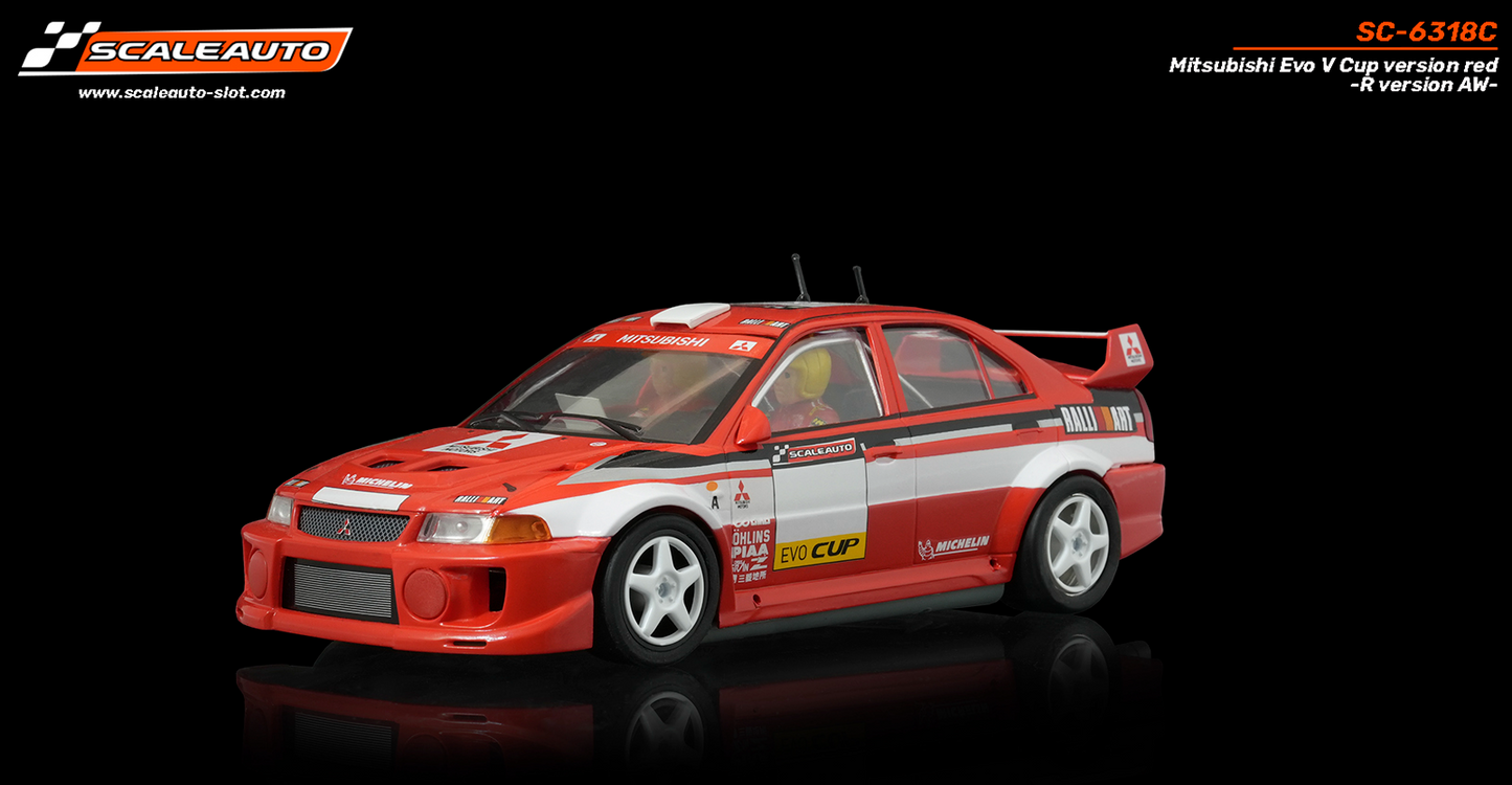 Scaleauto SC-6318C - Mitsubishi Lancer EVO V  - Cup Version - Red - R4WD Series