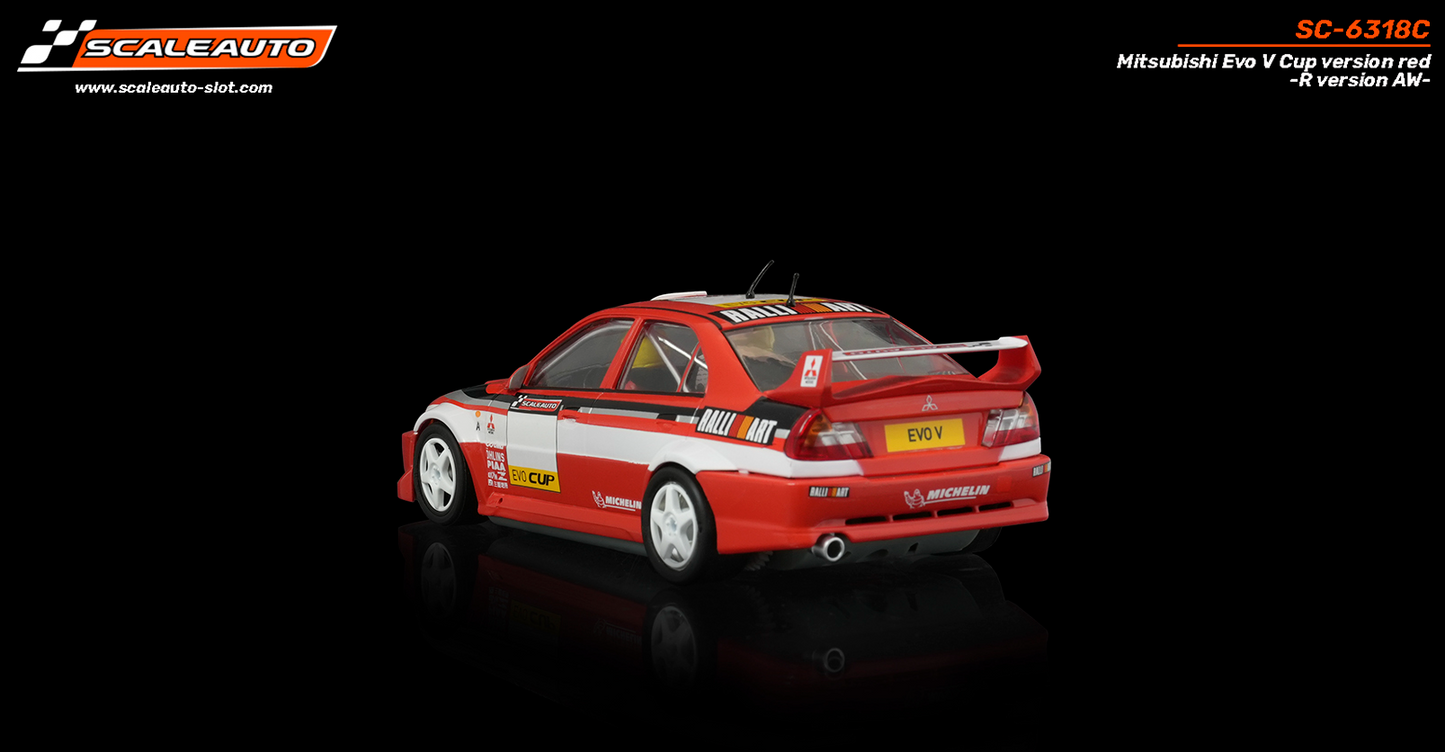 Scaleauto SC-6318C - Mitsubishi Lancer EVO V  - Cup Version - Red - R4WD Series