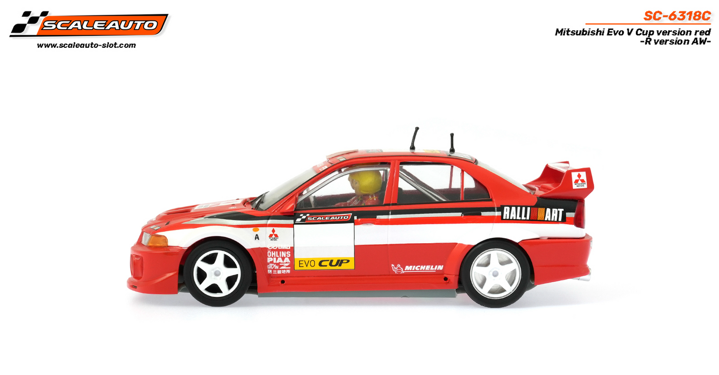 Scaleauto SC-6318C - Mitsubishi Lancer EVO V  - Cup Version - Red - R4WD Series