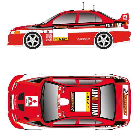 Scaleauto SC-6318R - PRE-ORDER NOW!!! - Mitsubishi Lancer EVO V  - Cup Version - Red - Home Series