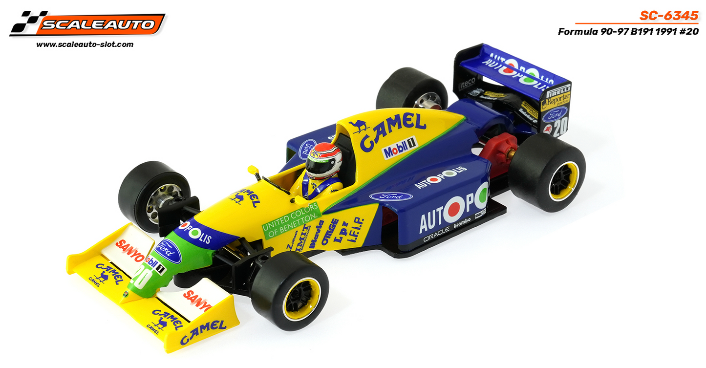 Scaleauto SC-6345 - PRE-ORDER NOW!!! - Formula 90/97 - Benetton B191 #20 N. Piquet - High Nose