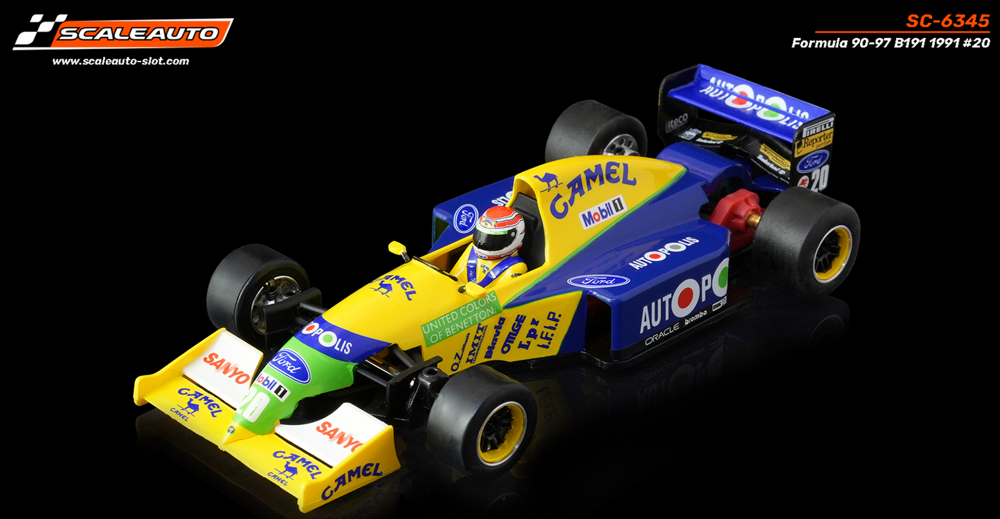 Scaleauto SC-6345 - PRE-ORDER NOW!!! - Formula 90/97 - Benetton B191 #20 N. Piquet - High Nose