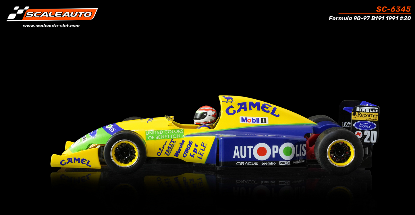 Scaleauto SC-6345 - PRE-ORDER NOW!!! - Formula 90/97 - Benetton B191 #20 N. Piquet - High Nose