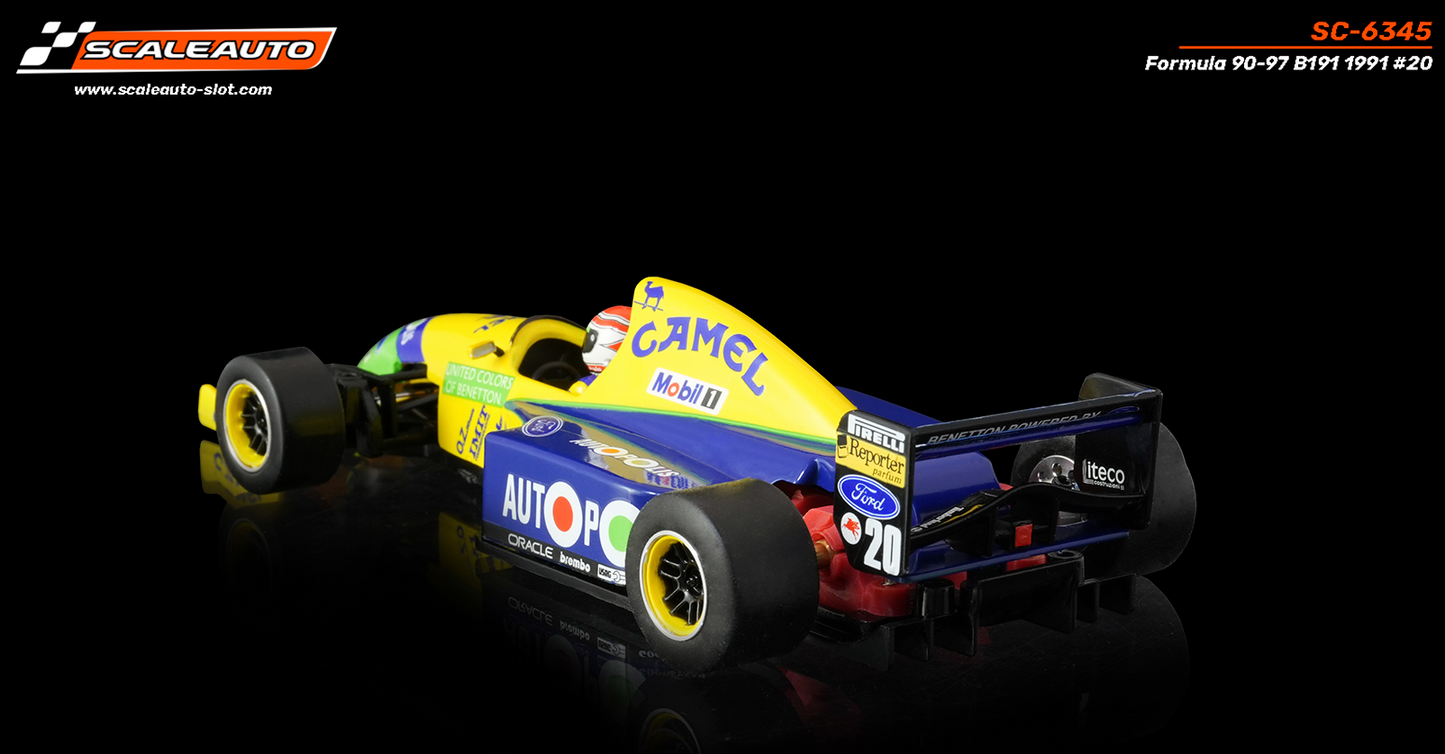 Scaleauto SC-6345 - PRE-ORDER NOW!!! - Formula 90/97 - Benetton B191 #20 N. Piquet - High Nose