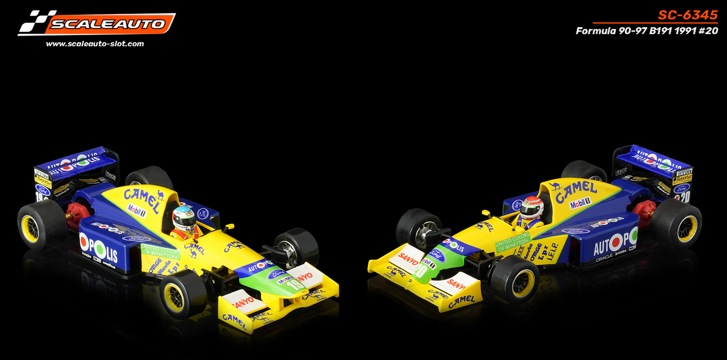 Scaleauto SC-6345 - PRE-ORDER NOW!!! - Formula 90/97 - Benetton B191 #20 N. Piquet - High Nose