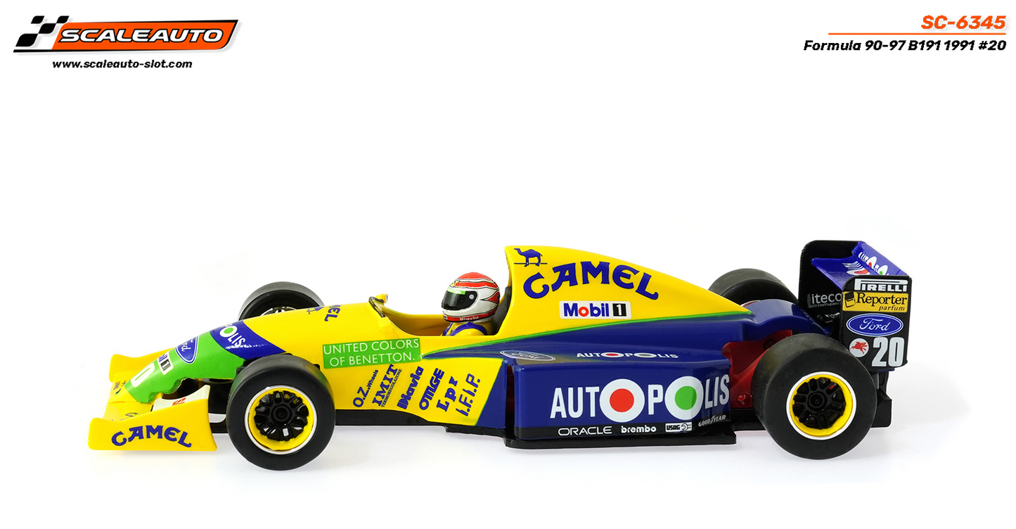 Scaleauto SC-6345 - PRE-ORDER NOW!!! - Formula 90/97 - Benetton B191 #20 N. Piquet - High Nose