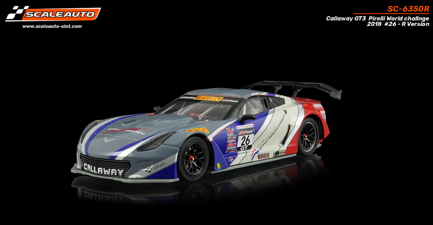 Scaleauto SC-6350R - PRE-ORDER NOW!!! - Corvette Callaway GT3 #26 - '18 PWC - R Series