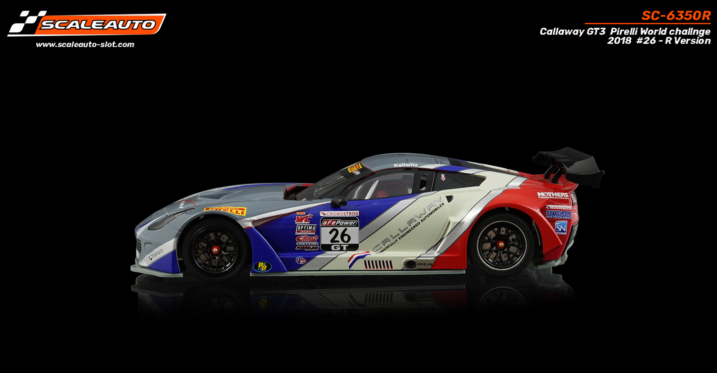 Scaleauto SC-6350R - PRE-ORDER NOW!!! - Corvette Callaway GT3 #26 - '18 PWC - R Series