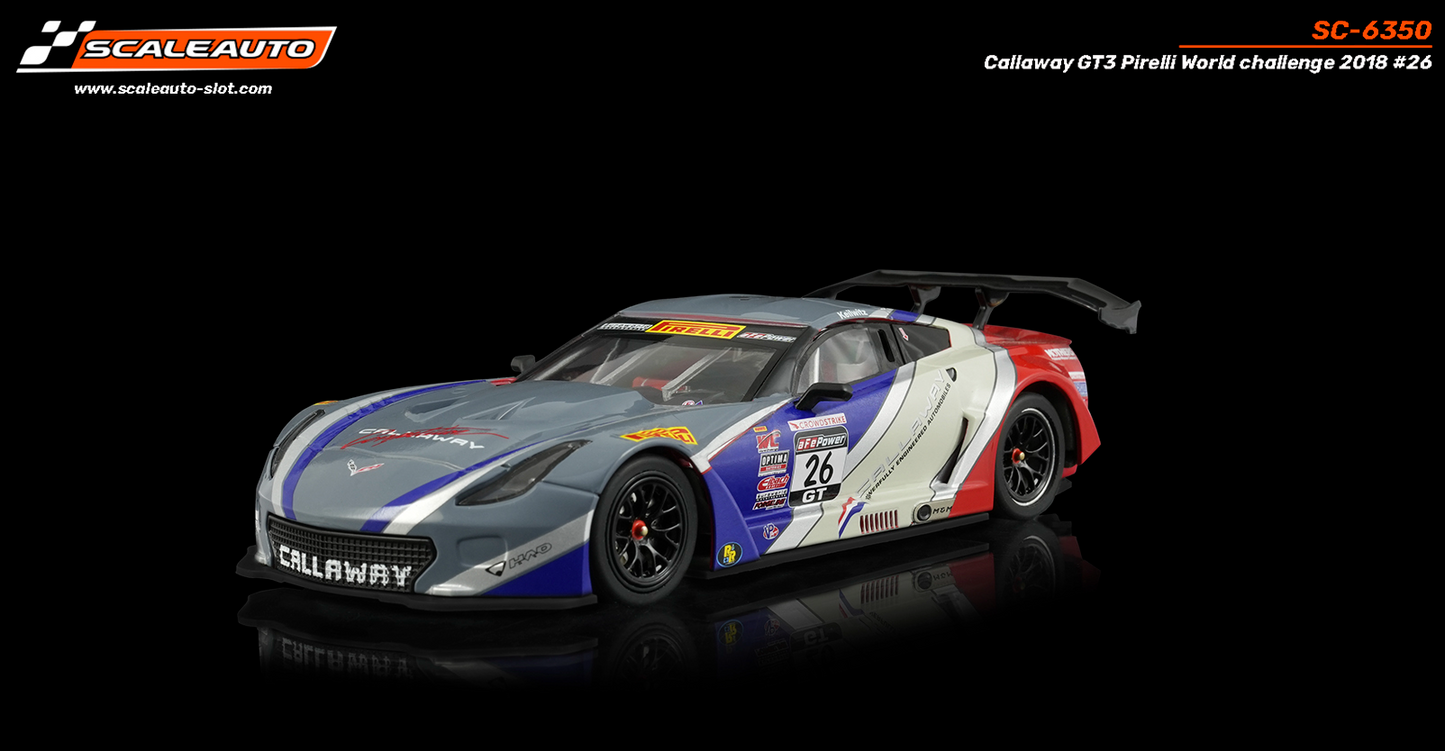 Scaleauto SC-6350 - PRE-ORDER NOW!!! - Corvette Callaway GT3 #26 - '18 PWC - Home Series