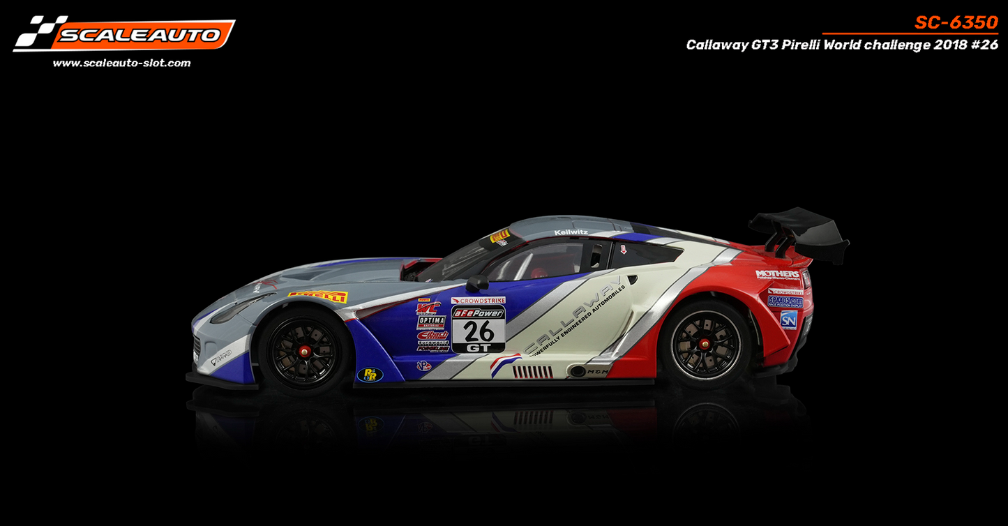 Scaleauto SC-6350 - PRE-ORDER NOW!!! - Corvette Callaway GT3 #26 - '18 PWC - Home Series