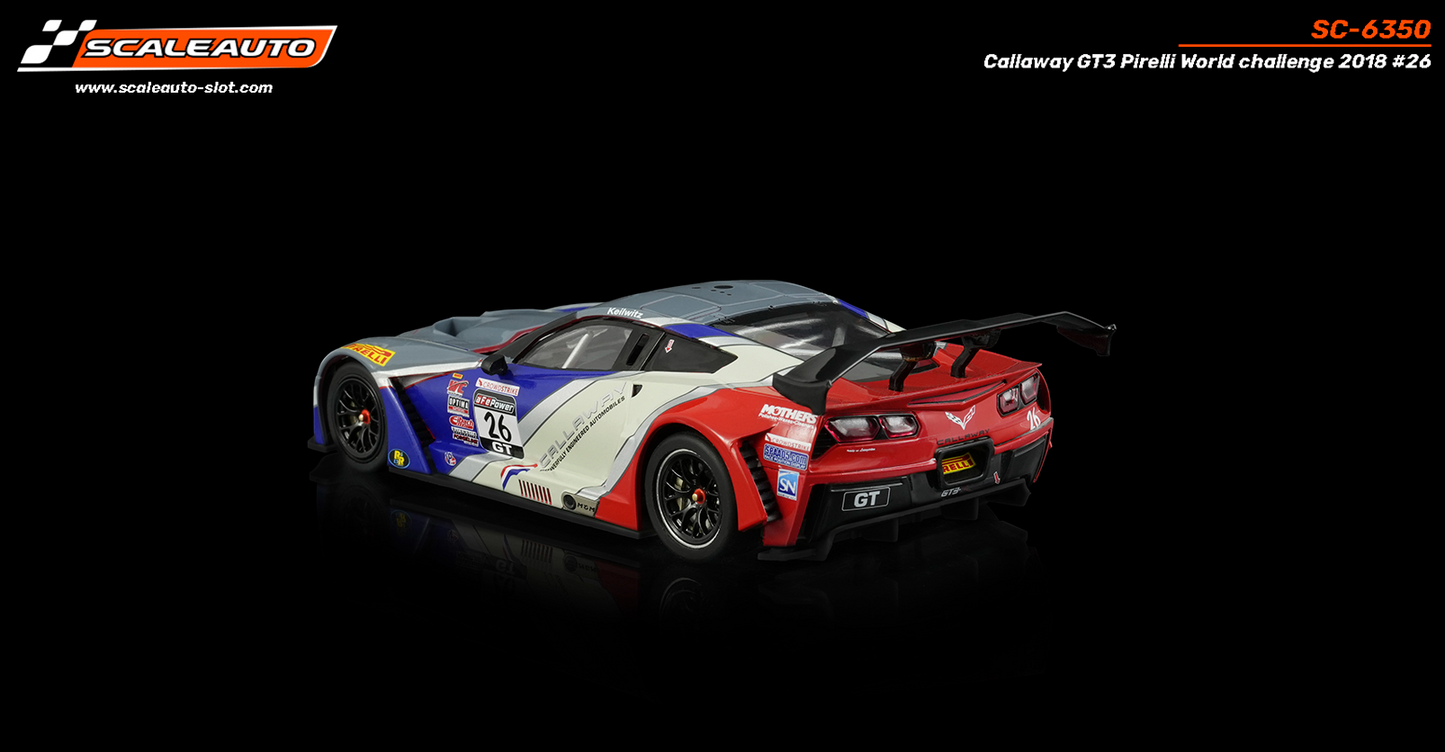 Scaleauto SC-6350 - PRE-ORDER NOW!!! - Corvette Callaway GT3 #26 - '18 PWC - Home Series