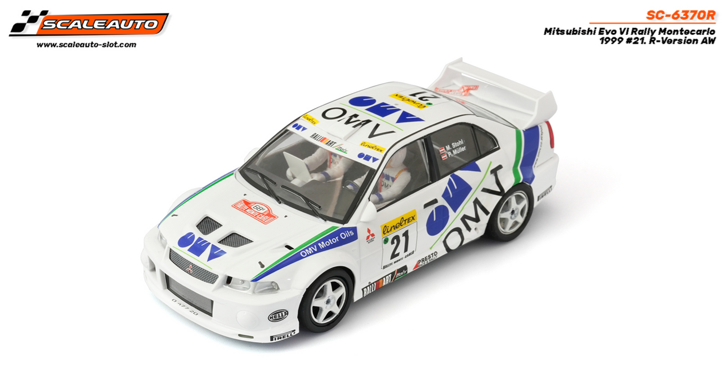 Scaleauto SC-6370R - PRE-ORDER NOW!!! - Mitsubishi Lancer EVO VI #21 - '00 Rally Montecarlo Winner - R4WD Series