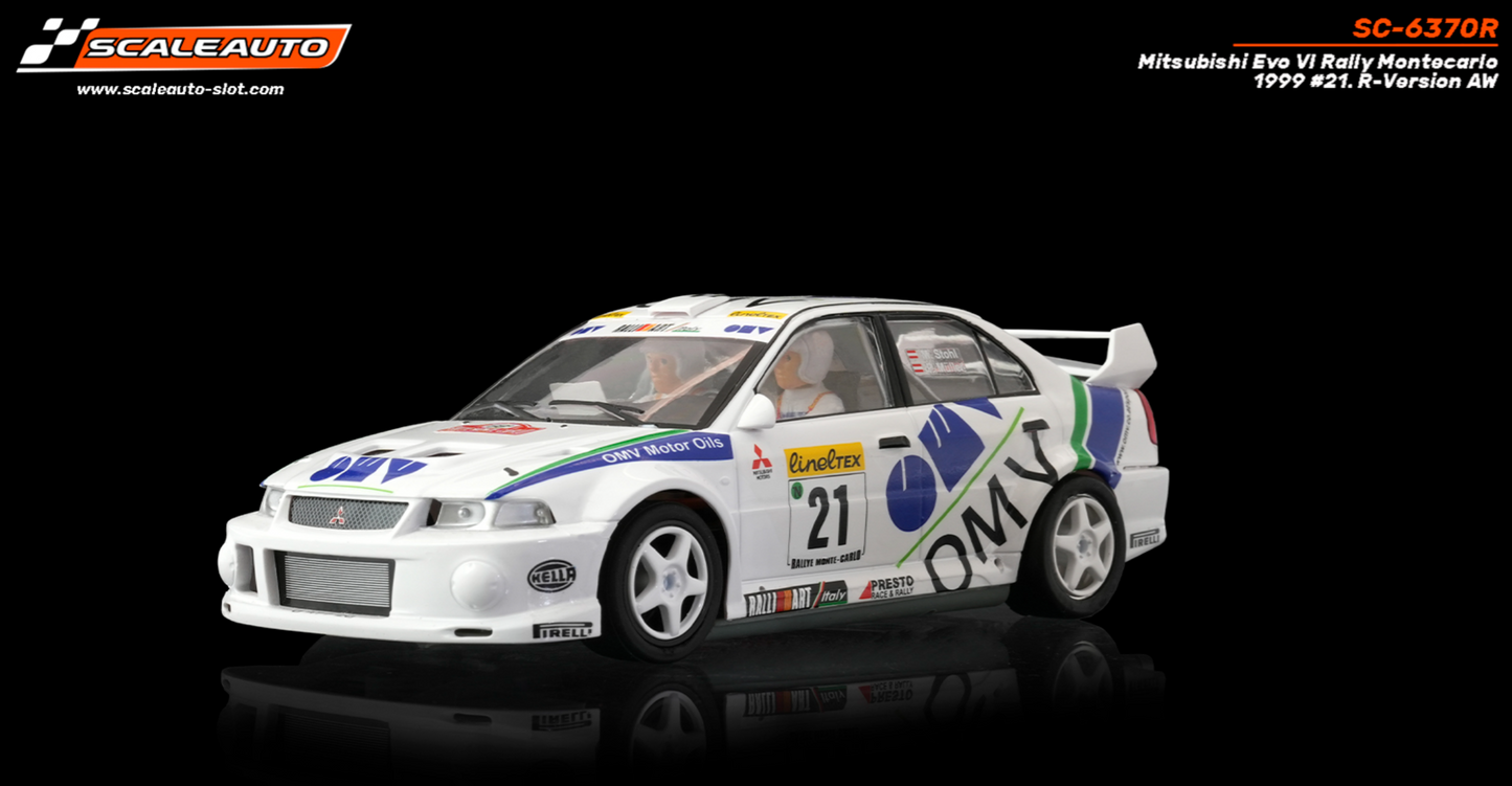 Scaleauto SC-6370R - PRE-ORDER NOW!!! - Mitsubishi Lancer EVO VI #21 - '00 Rally Montecarlo Winner - R4WD Series