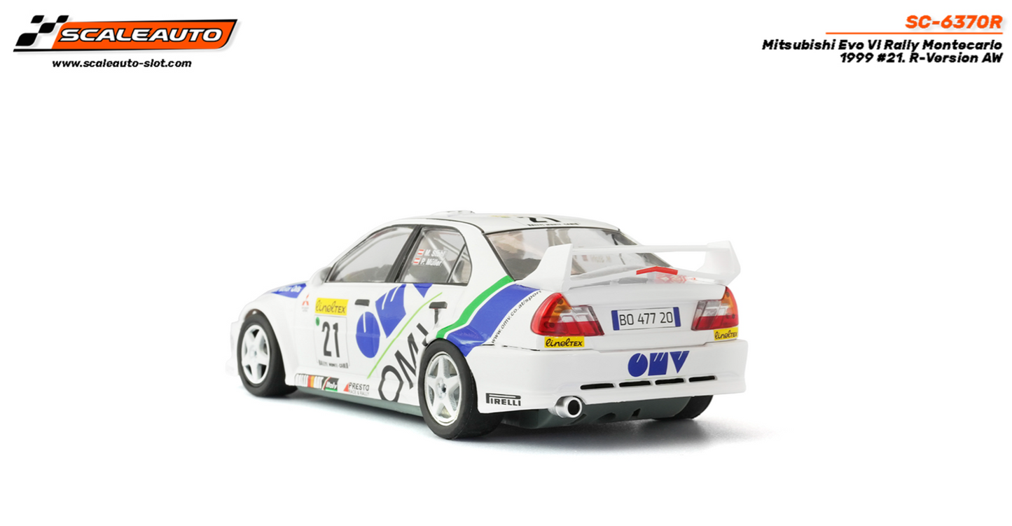 Scaleauto SC-6370R - PRE-ORDER NOW!!! - Mitsubishi Lancer EVO VI #21 - '00 Rally Montecarlo Winner - R4WD Series