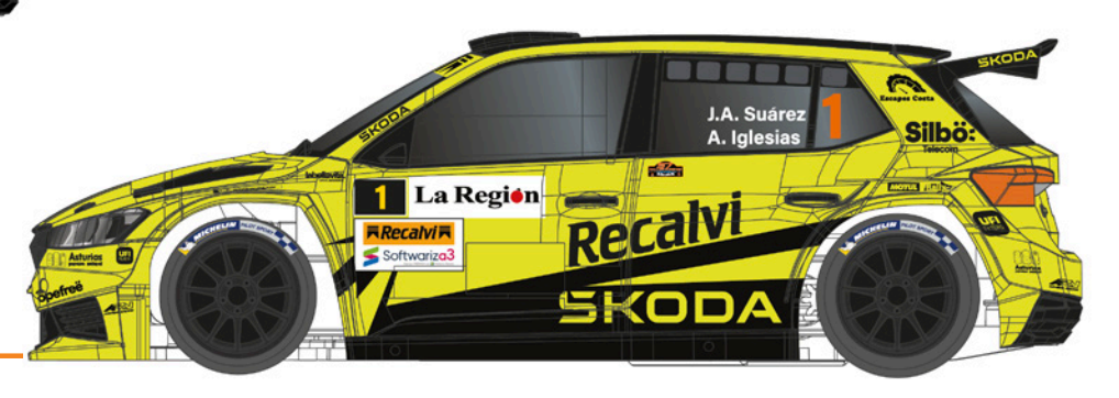 Scaleauto SC-6445R - PRE-ORDER NOW! - Skoda Fabia Rally2 - Recalvi #1 - '23 Spanish Rally Super Championship  - R4WD Series