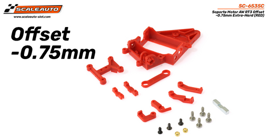 Scaleauto SC-6535C - RT3 Anglewinder Motor Mount - Offset -0.75mm - Extra Hard Red