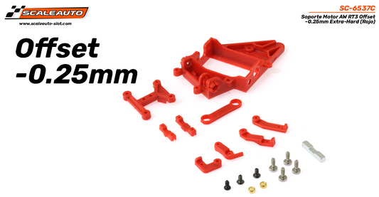 Scaleauto SC-6537C - RT3 Anglewinder Motor Mount - Offset -0.25mm - Extra Hard Red