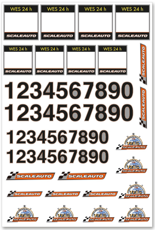 Scaleauto SC-9002 - 1/32 Waterslide Decal Set - Race Numbers