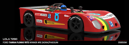 NSR 0565SW - PRE-ORDER NOW! - NSR Lola T290 - Zadra/Pasolini #8 - '72 Targa Florio Winner