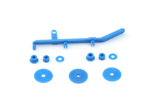 Slot.it CH98C - Tensioner, flanges and spacers for 4WD system - Cyan