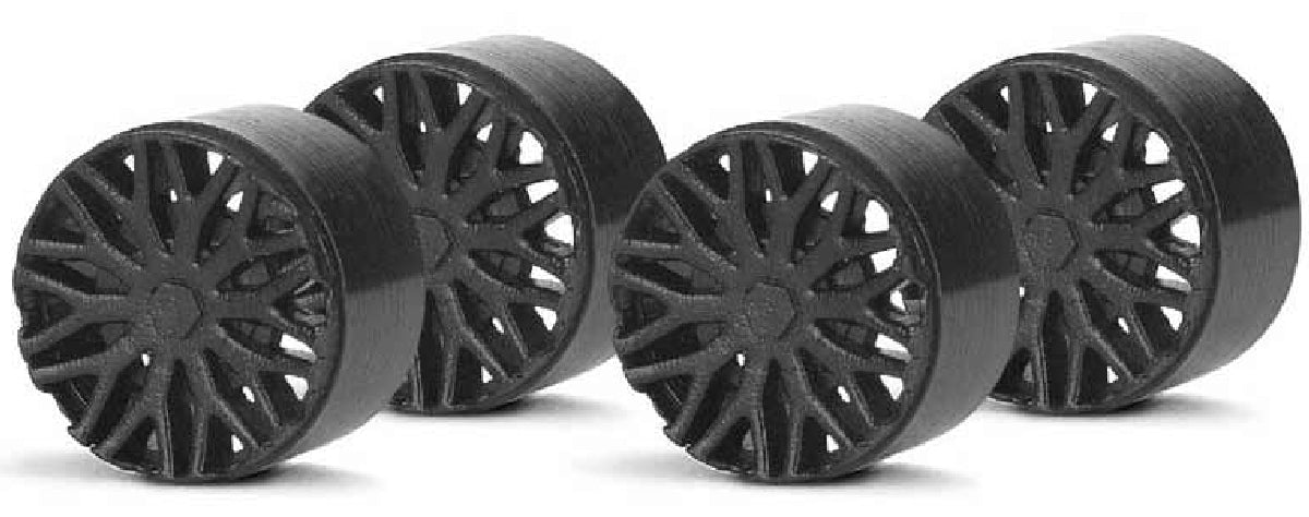 Slot.it PA13B - Wheel Inserts - BBS type - Black - for 14.4mm F1 Wheels - pack of 4