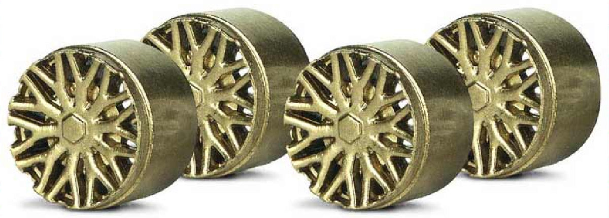 Slot.it PA13G - Wheel Inserts - BBS type - Gold - for 14.4mm F1 wheels - pack of 4